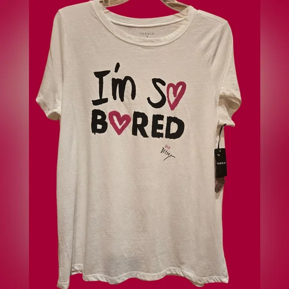 Torrid X Betsey Johnson Tee "I'm S❤️ B❤️red" 00/10 - Picture 1 of 8